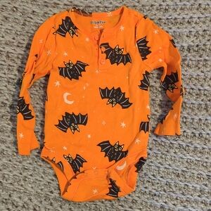 Old Navy Bright Orange Bat Print Onesie